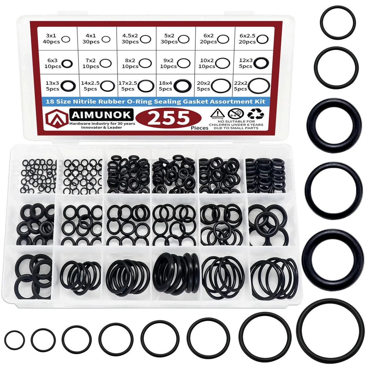 255pcs O-Ring Assortment