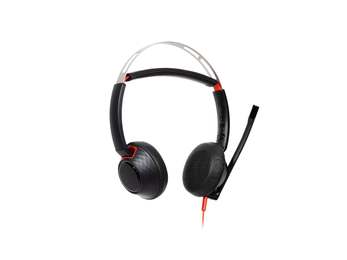 HP Poly Blackwire 5220 Stereo USB-C Headset +3.5mm Plug +USB-C/A Adapter