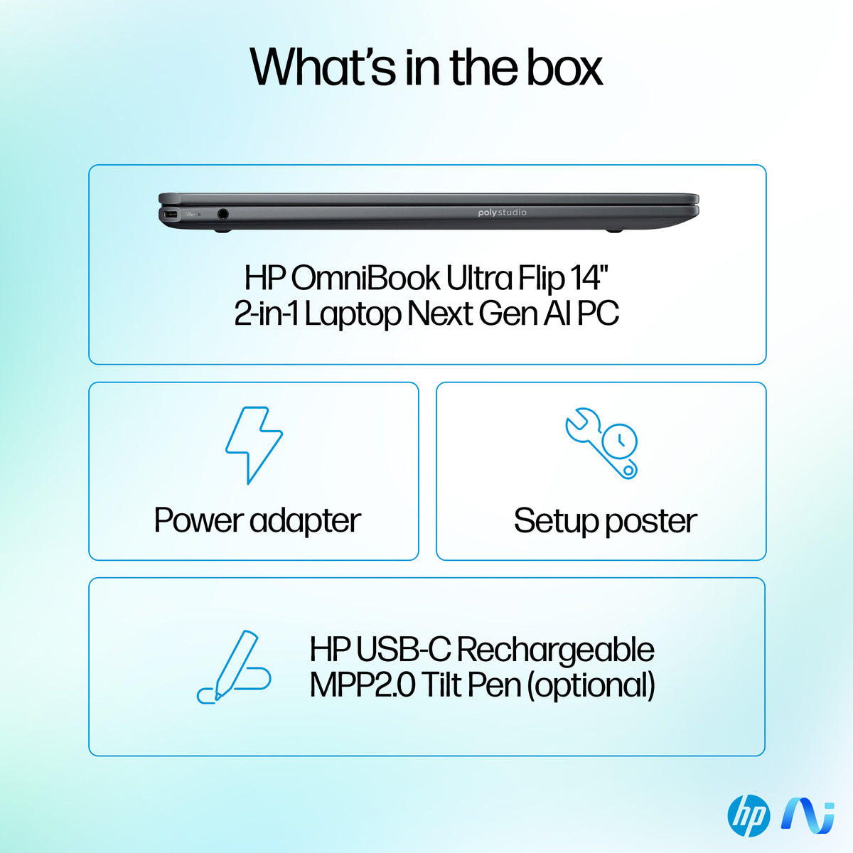 HP OmniBook Ultra Flip 14-fh0006na Copilot+ PC Intel Core Ultra 7 256V Hybrid (2-in-1) 35.6 cm (14") Touchscreen 3K 16 GB LPDDR5x-SDRAM 1 TB SSD Wi-Fi 7 (802.11be) Windows 11 Home Black, Grey