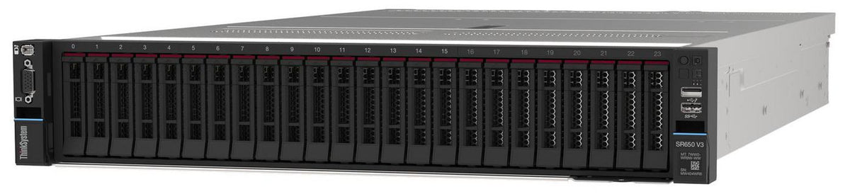 Lenovo Intel Xeon Silver 4514Y 16C 150W 2.0G, 1x64GB 2Rx4 RAM, 8x 2.5" SAS Open bay, 1x1100W Titanium, 9350-8i