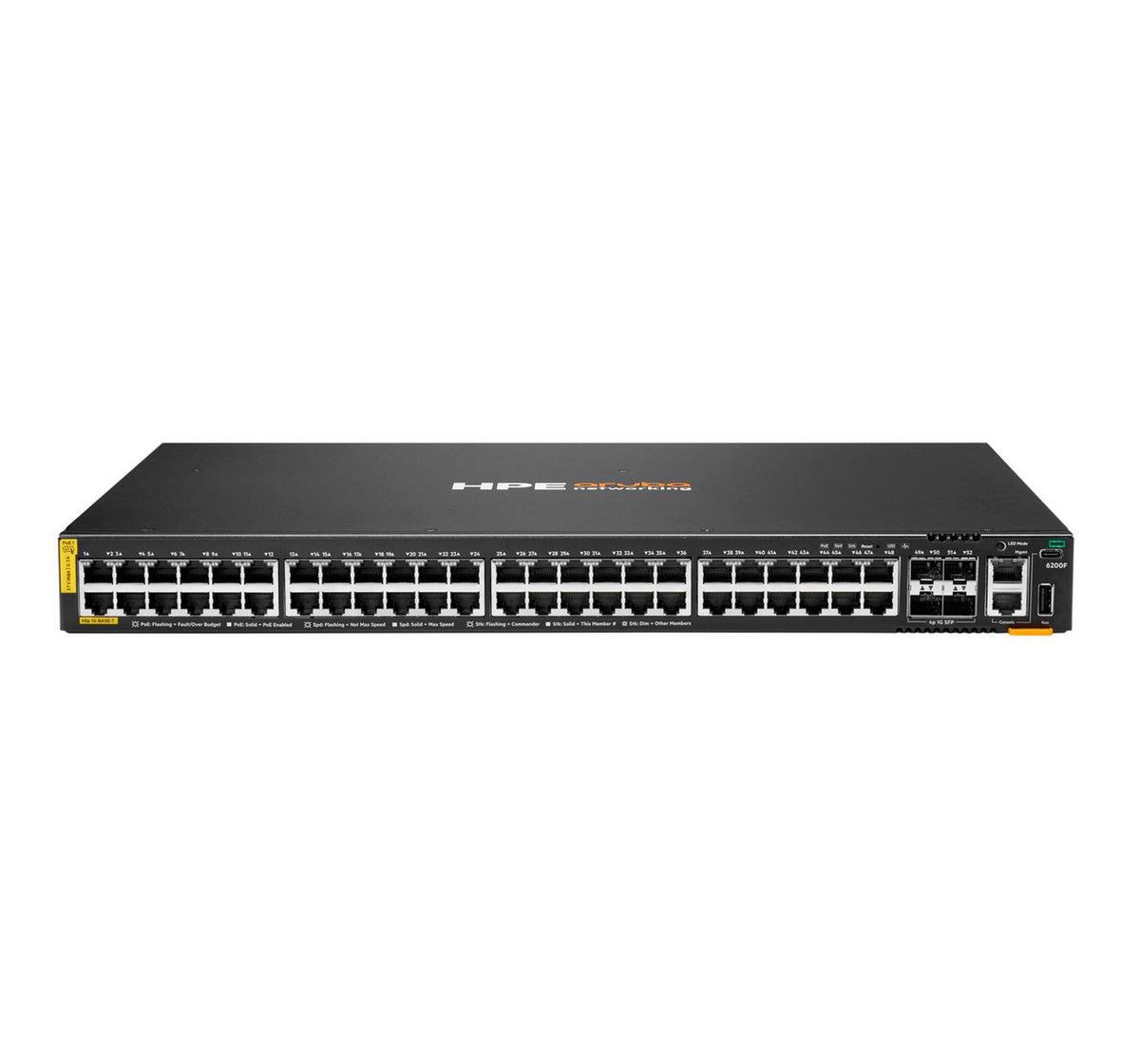 Hewlett Packard Enterprise Aruba Networking CX 6200F 48G Class-4 PoE 4SFP 370W Switch
