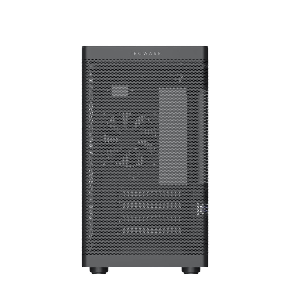 TecWare Fusion 3 mATX Compact PC Case, High Airflow SFF Chassis, 3 Fans Included, Top-Mount ATX/SFX PSU Support, USB-C, Supports 280mm GPU & Dual Radiators, Black