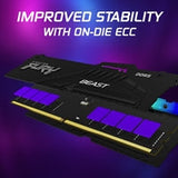 Kingston FURY Beast KF560C36BBE2AK2-32 32GB (2x 16GB) DIMM System Memory, 6000MHz, DDR5, CL36, Black, RGB, Intel XMP, AMD EXPO
