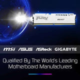 Kingston FURY Beast KF560C36BWE2-16 16GB (1x 16GB) DIMM System Memory, 6000MHz, DDR5, CL36, White, Intel XMP, AMD EXPO