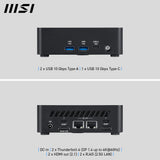MSI Cubi NUC AI 1UMG Intel Core Ultra 7 155H (14th Gen - Core Ultra Series 1), Barebone, NUC, SFF, Mini Computer, HTPC, (NO RAM, NO Storage, NO OS), Intel Graphics/DDR5/Dual ThunderBolt 4/Dual HDMI/Dual LAN/WiFi 6E/BT 5.3/VESA - NUC AI 1UMG i7 155H BB