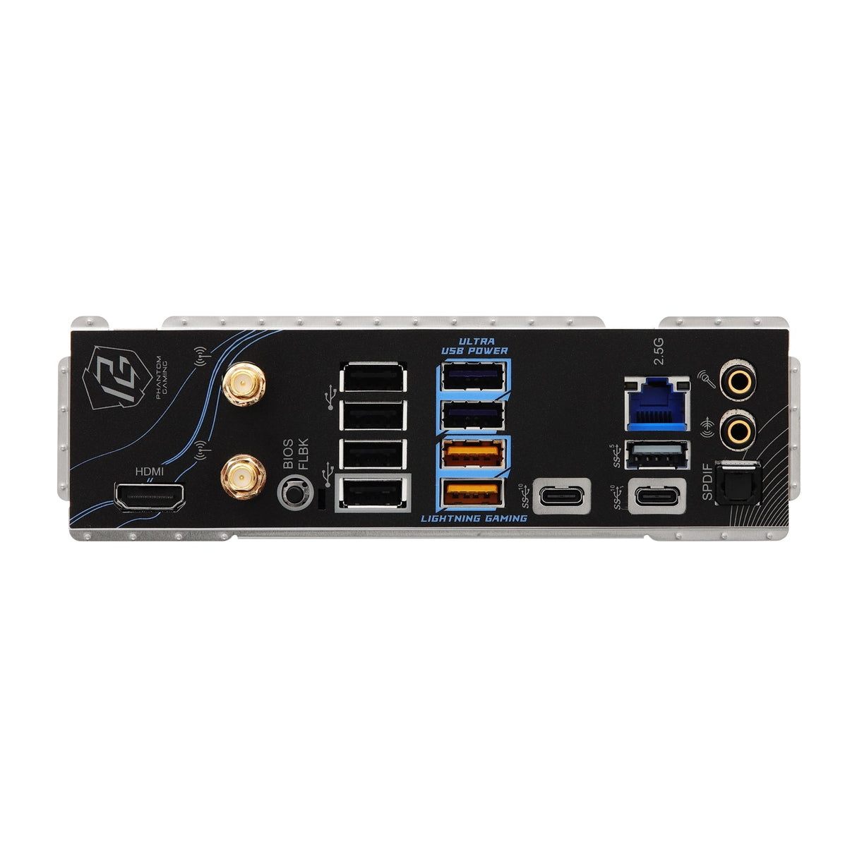 ASRock B850 Riptide WiFi PHANTOM GAMING AMD AM5 Socket Motherboard, ATX, 4x DDR5 Slots, 4x M.2 Sockets, Fitted I/O Shield, 2.5GbE LAN, Wi-Fi 7, 1x HDMI Port