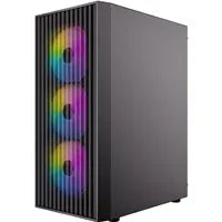 Antec AX27 RGB Elite Mid-Tower Gaming PC Case with Tempered Glass, Full Mesh Front Panel, 4 Pre-installed 120mm Fixed-RGB Fans, ATX/Micro-ATX/ITX Compatible, Black