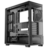Antec Flux SE Full Tower PC Case with Solid Side Panel, Black/Wood, 5x Pre-Installed Fans, USB Type-C, E-ATX/ATX/mATX/mITX Compatibility