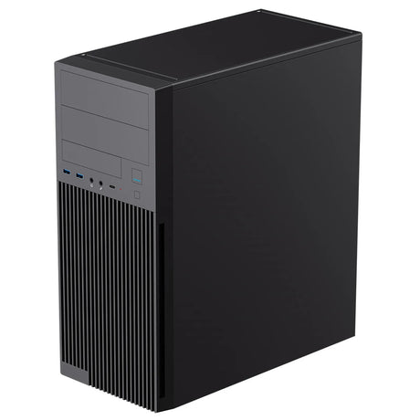 CiT Academy Mid-Tower Office PC Case With USB Type C and 80mm Rear Black Fan and 500W Power Supply Included