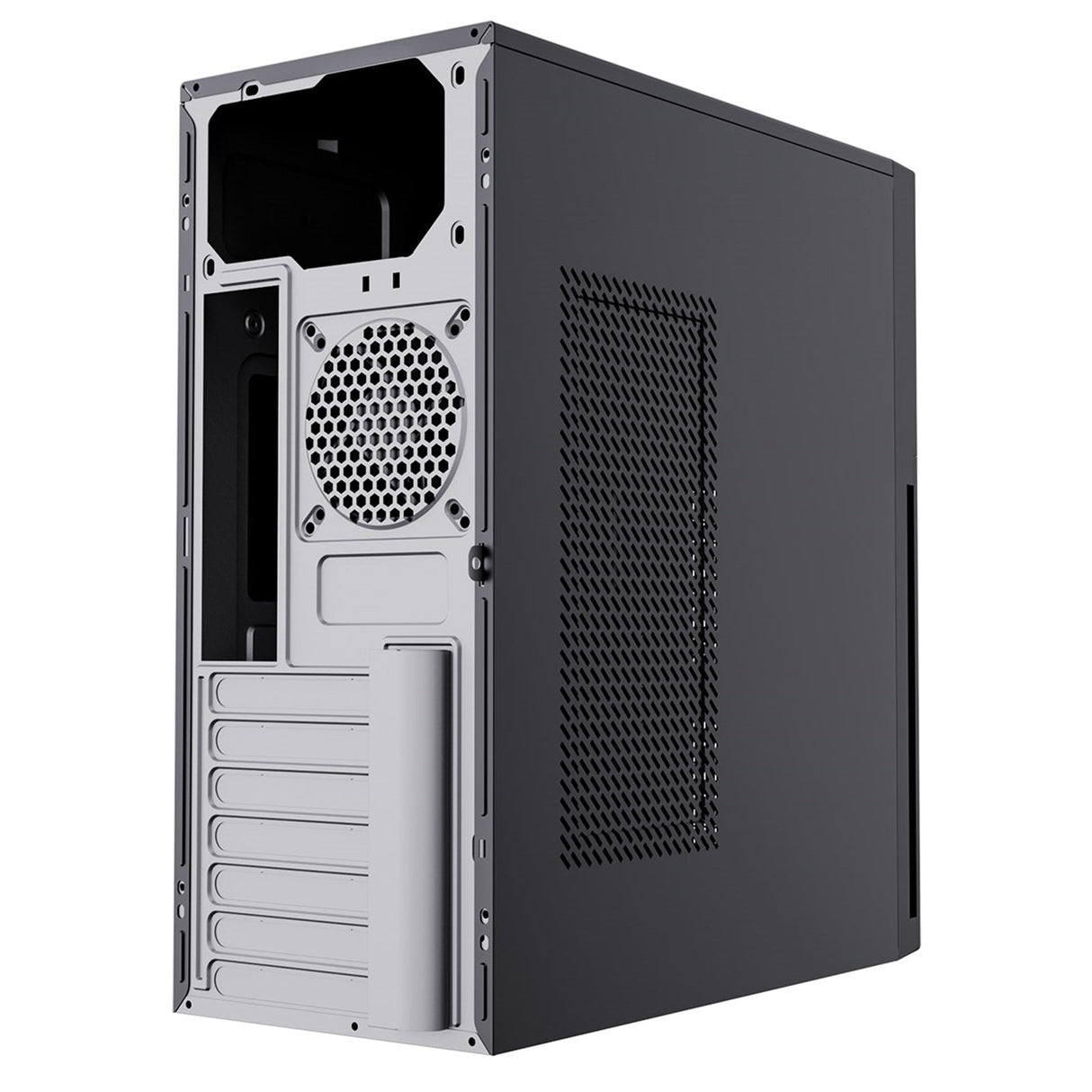 CiT Academy Mid-Tower Office PC Case With USB Type C and 80mm Rear Black Fan and 500W Power Supply Included