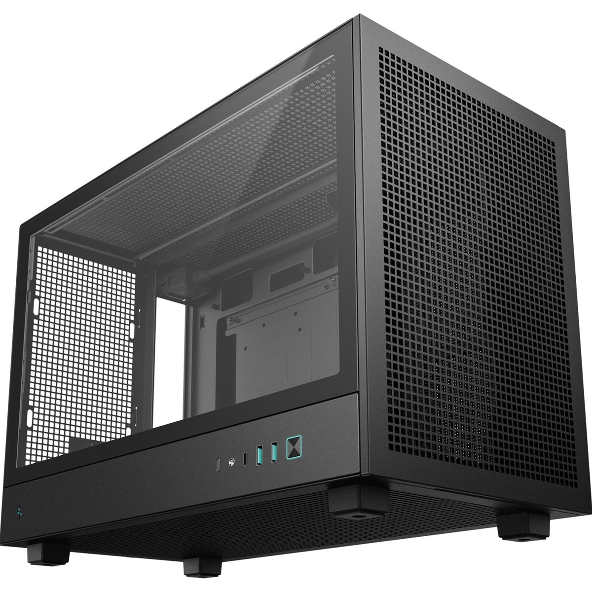 DeepCool CH260 Micro-ATX Case, High-Airflow Compact PC Case with Tempered Glass Panel, USB-C Port, Supports 360mm Radiator, ATX PSU, Black
