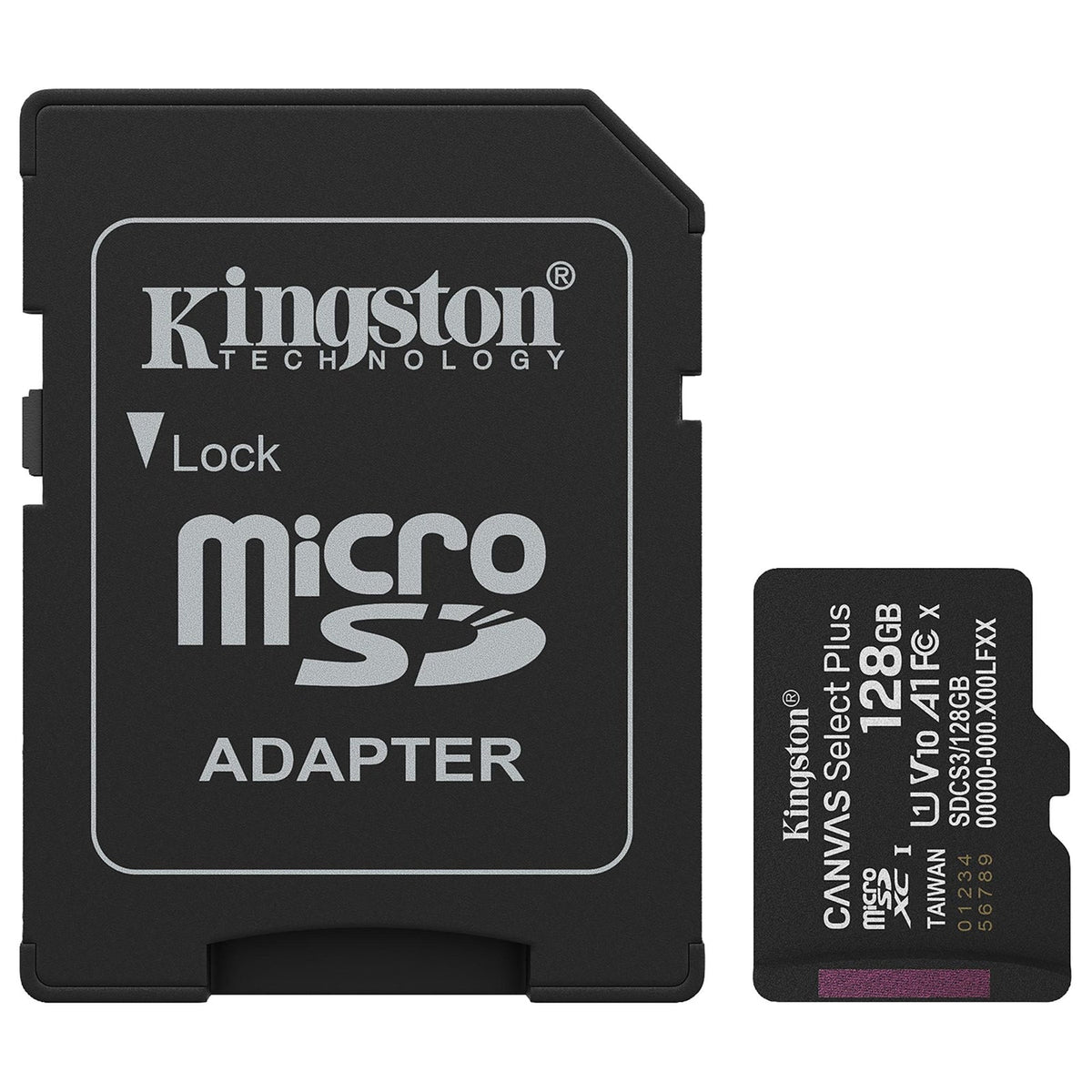 Kingston Canvas Select 128GB Micro SD UHS-I Flash Card with Adapter