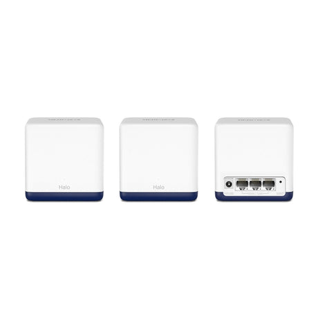 Mercusys Halo H50G (3-pack) AC1900 Whole Home Mesh Wi-Fi System, 600 Mbps at 2.4 GHz + 1300 Mbps at 5 GHz, 3x Internal Antennas, 3x Gigabit Ports per Unit, Halo App, One Unified Network, Seamless Roaming