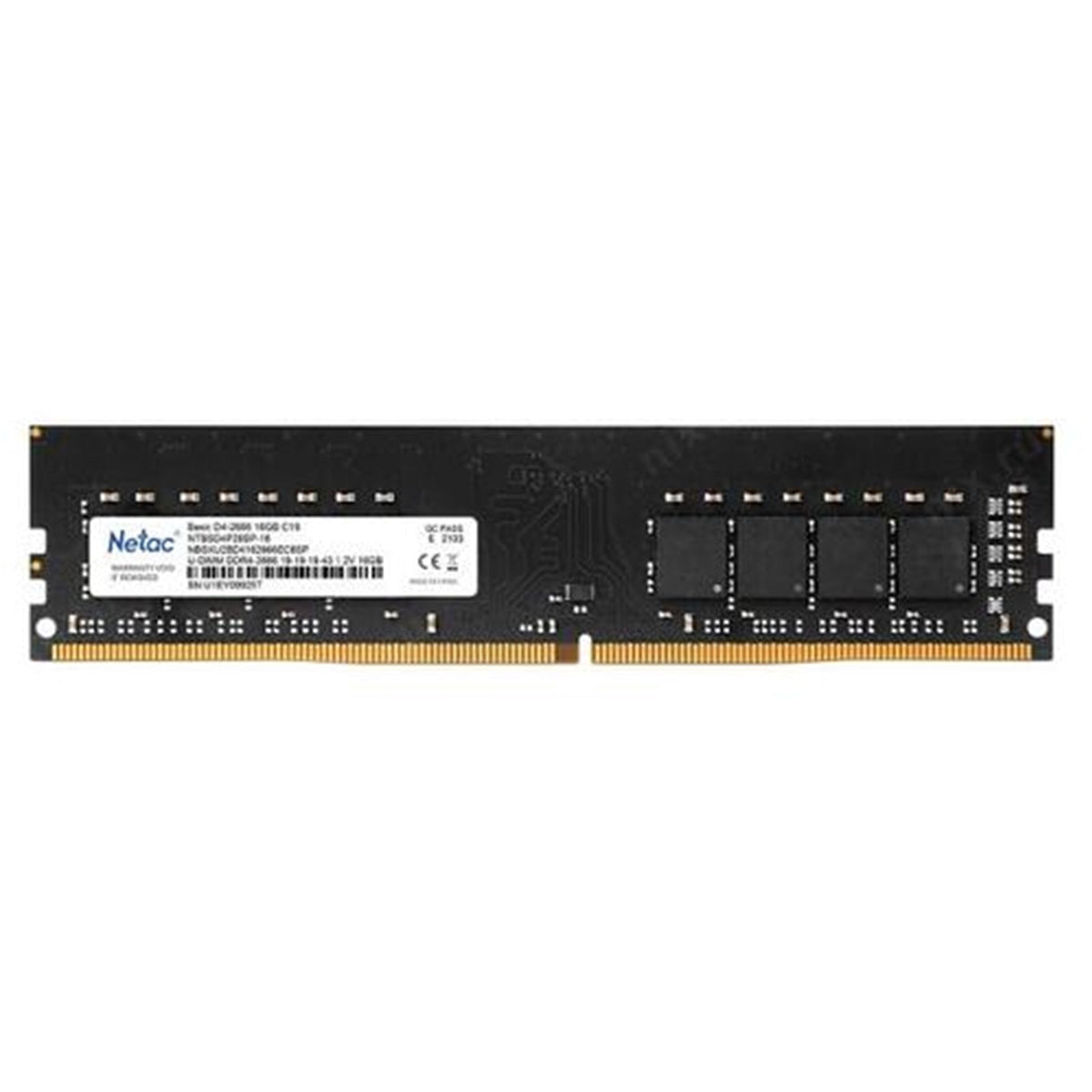 Netac Basic NTBSD4P26SP-16 16GB (1x 16GB) DIMM System Memory, 2666MHz, DDR4, CL19