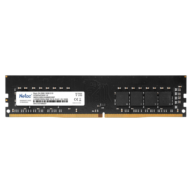 Netac Basic NTBSD4P32SP-16 16GB (1x 16GB) DIMM System Memory, 3200MHz, DDR4, CL16