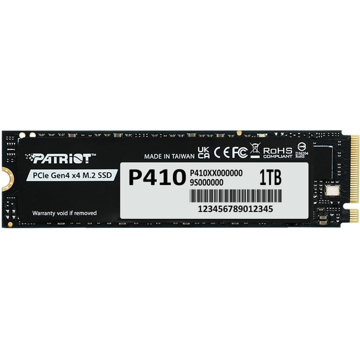 Patriot P410 (P410P1TBM28H) 1TB PCIe Gen4 x4 M.2 SSD , Read 5000MB/s, Write 4500MB/s, 5 Year Limited Warranty