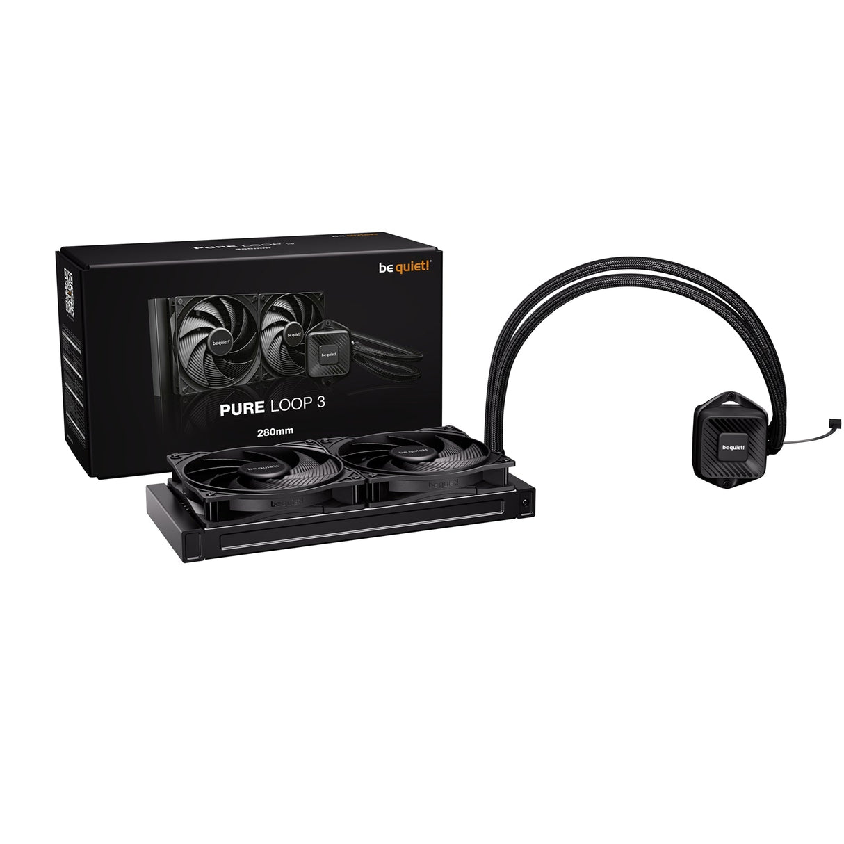 be quiet! Pure Loop 3 Liquid CPU Cooler, Universal Socket, 280mm Radiator, 2 x Pure Wings 3 140mm PWM High Speed, 3-year manufacurer's warranty.
